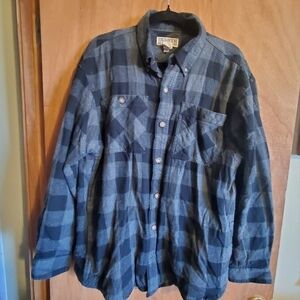Duluth Trading Co.  Mens flannel sz med. Long sleeve.  Checkered blue.